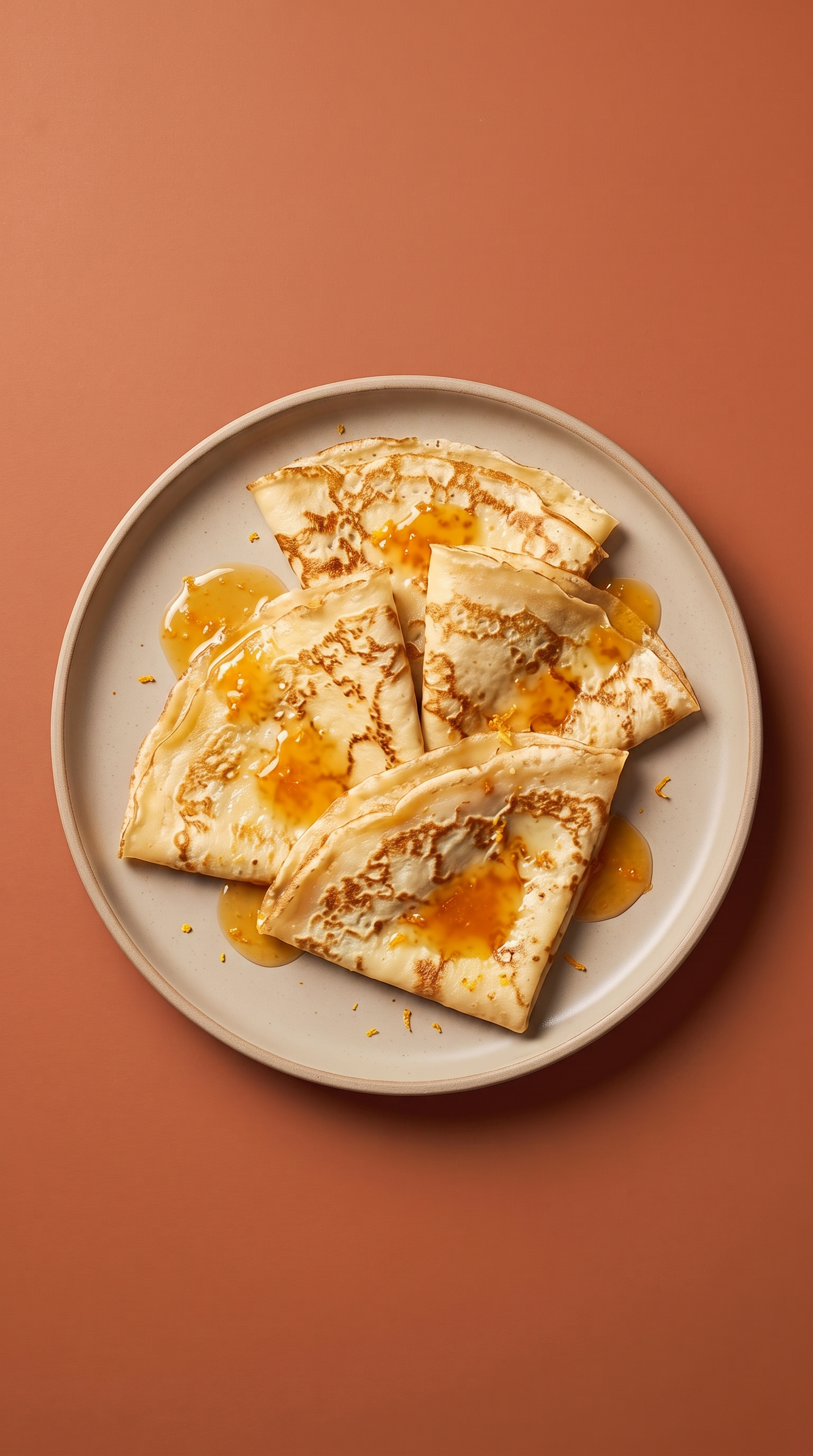 Crêpes Suzette classiques, sauce beurre-mandarine
