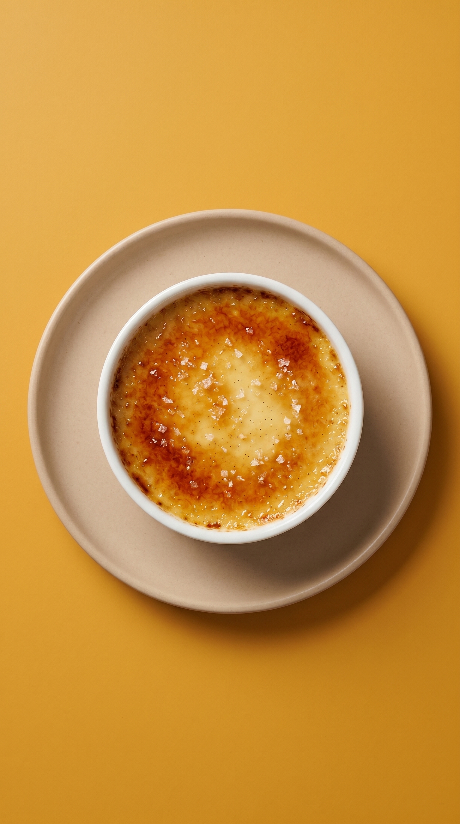 Crème brûlée met vanillestokje en fleur de sel