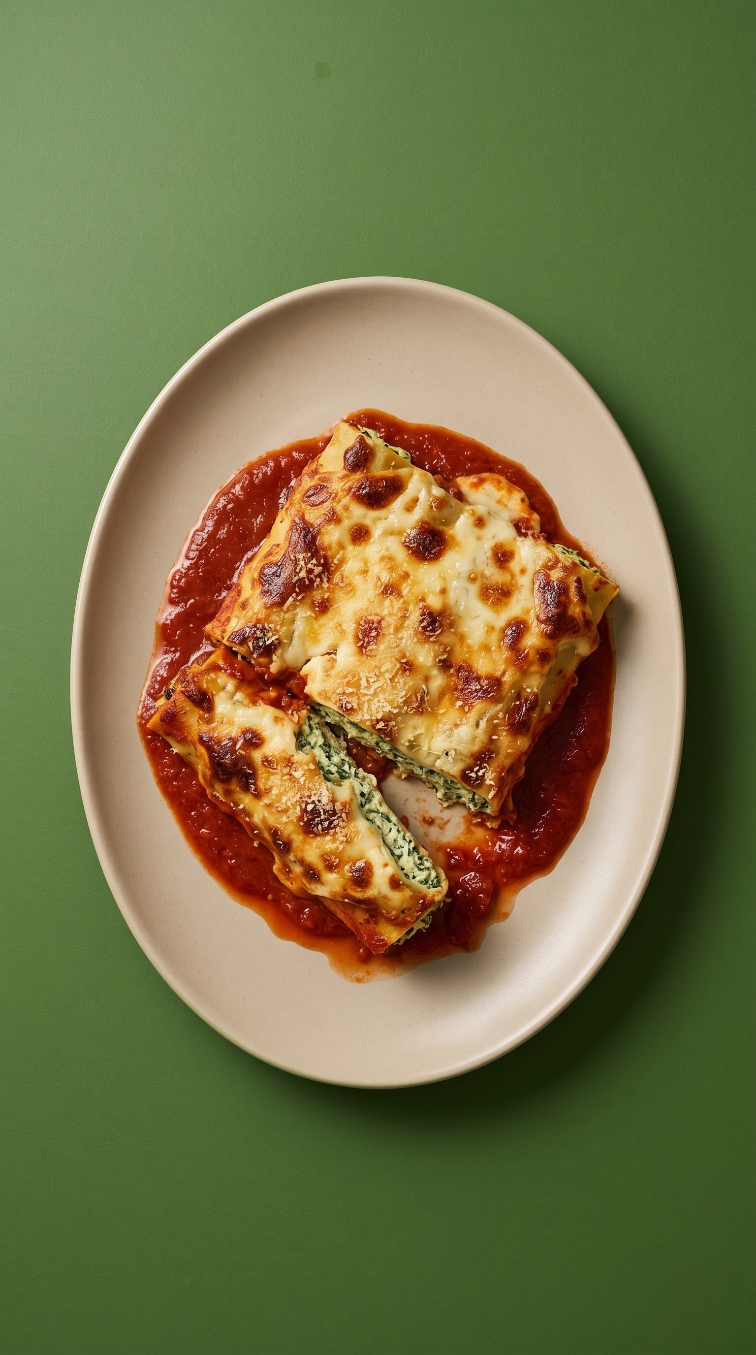 Geroosterde tomatencannelloni met béchamel en Parmezaanse kaas
