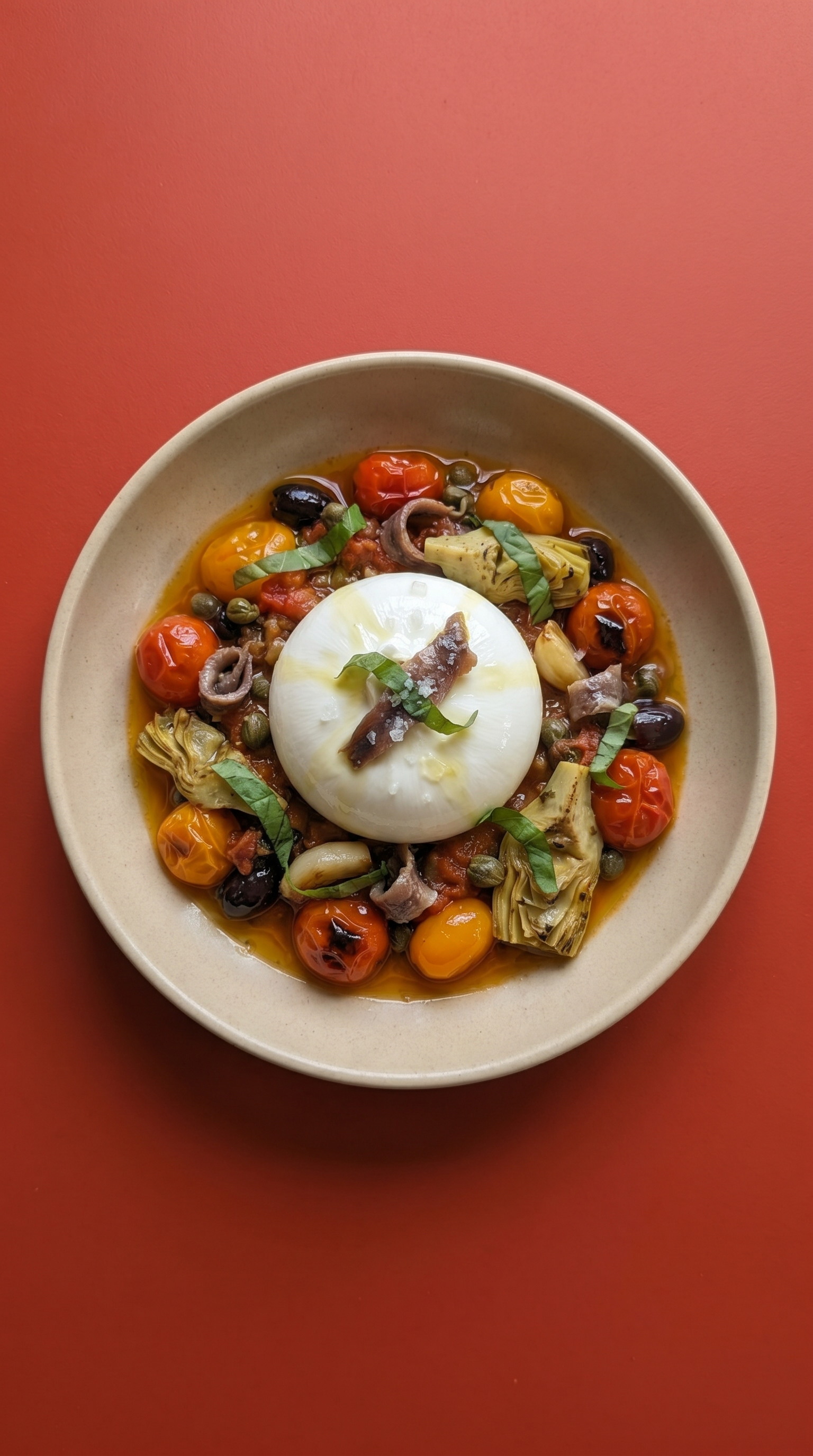 Hele Burrata alla Puttanesca